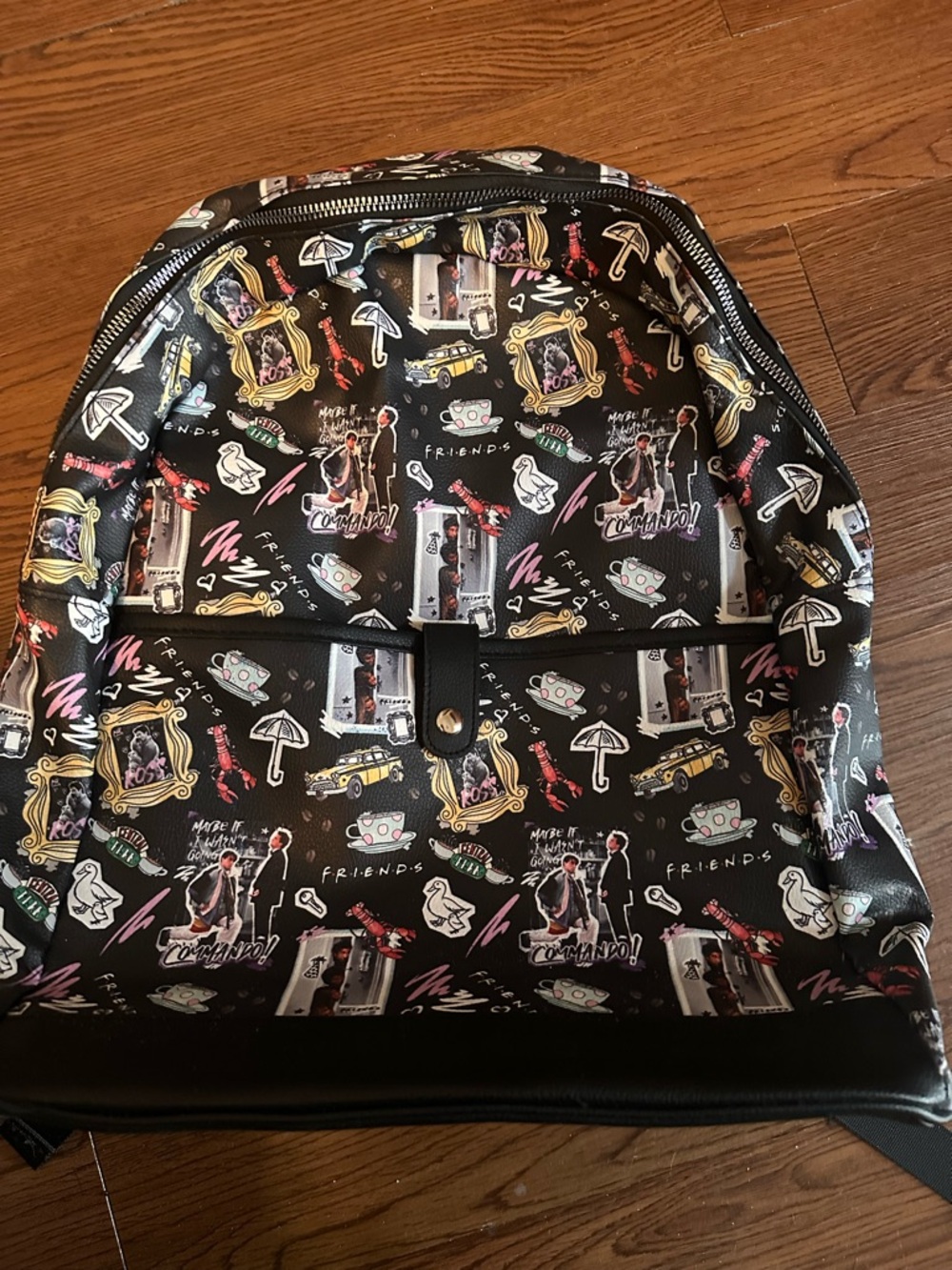FRIENDS Black Graphic Print Backpack